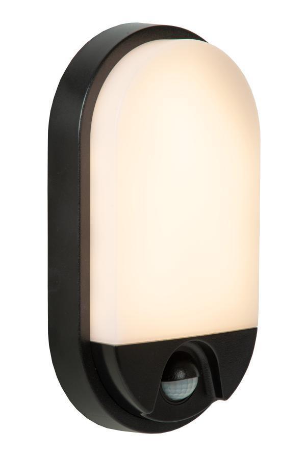 Lucide HUPS Ovale Wandlamp Binnen/Buiten 10W Sensor Zwart, Huis en Inrichting, Lampen | Wandlampen, Nieuw, Kunststof, Verzenden
