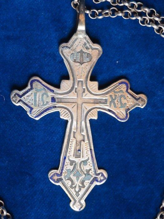 Zilver - Kruishanger - Russisch zilveren kruis, Antiek en Kunst, Kunst | Niet-Westerse kunst