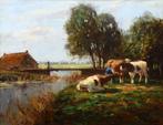H. van Gessel (XX) - Koeien in landschap., Antiek en Kunst