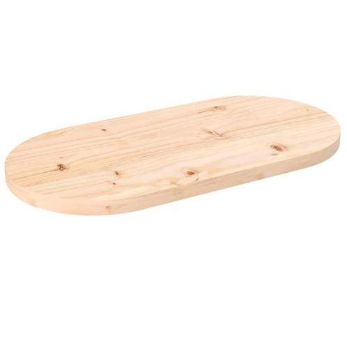 vidaXL Tafelblad ovaal 80x40x2,5 cm massief grenenhout, Huis en Inrichting, Tafelonderdelen, Nieuw, Verzenden