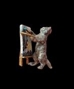 Beeldje, Weens brons - Poes miniatuur - 4 cm - Koud geverfd