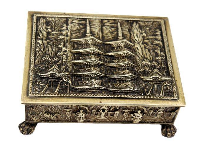 Sieradendoos - Verguld brons - Chinese pagode, Antiek en Kunst, Curiosa en Brocante
