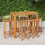 vidaXL 7-delige Tuinbarset massief acaciahout, Tuin en Terras, Verzenden, Nieuw