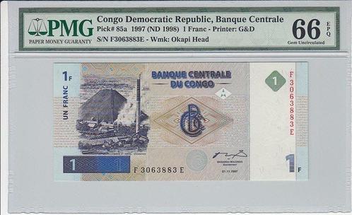 1997 Congo Democratic Republic Congo Dem Rep P 85a 1 Fran..., Timbres & Monnaies, Billets de banque | Europe | Billets non-euro