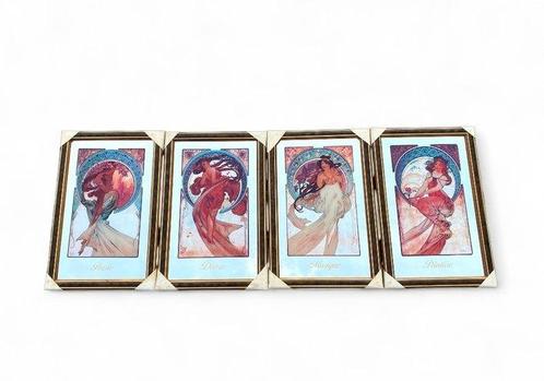 (After) Alphonse Mucha - Miroir mural (4) - Bois, Verre - «, Antiek en Kunst, Curiosa en Brocante