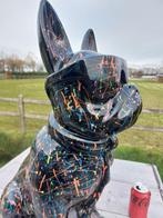 Beeld, funny dog with sunglasses in black color - 60 cm -