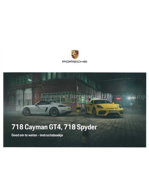 2021 PORSCHE 718 CAYMAN GT4 / SPYDER INSTRUCTIEBOEKJE NEDE.., Autos : Divers, Modes d'emploi & Notices d'utilisation, Enlèvement ou Envoi