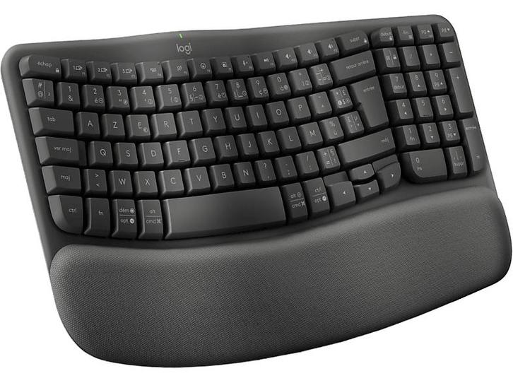 Logitech -  Draadloos Toetsenbord Wave Keys Azerty Zwart, Computers en Software, Toetsenborden, Nieuw, Draadloos, Verzenden