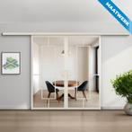 Dubbele stalen Schuifdeuren met koofsysteem Wit 5 Vlaks Maat