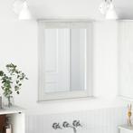 vidaXL Spiegel met spiegel Wit 55.5 x 5 x 70 cm Massief, Huis en Inrichting, Woonaccessoires | Spiegels, Verzenden, Nieuw