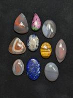 273,75 ct haute qualité - 9 cabochons polis en œil de tigre,, Verzamelen, Mineralen en Fossielen