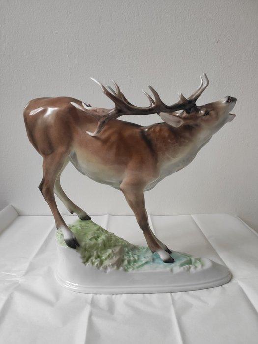 Herend - Figuur - Grande cervo - Porselein, Antiek en Kunst, Antiek | Glaswerk en Kristal