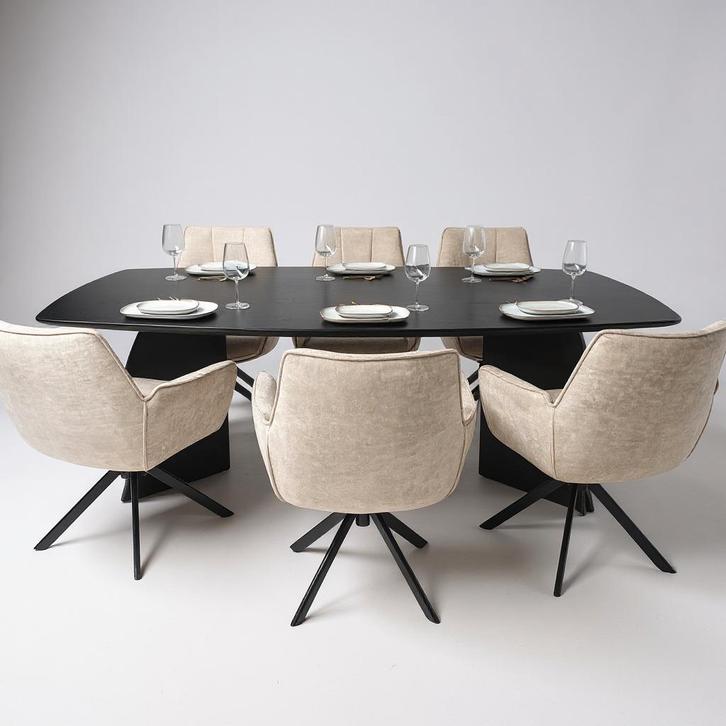 Tafel Deens Ovaal Eikenhout  Set Driehoek  300x100, Huis en Inrichting, Tafels | Eettafels