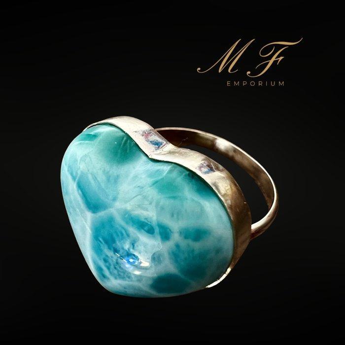 Premium - Ring met larimar van de hoogste kwaliteit - gezet, Collections, Minéraux & Fossiles