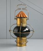 Ships cabin light, Anchor lamp - Koper, Metaal, Groen Glas, Antiek en Kunst