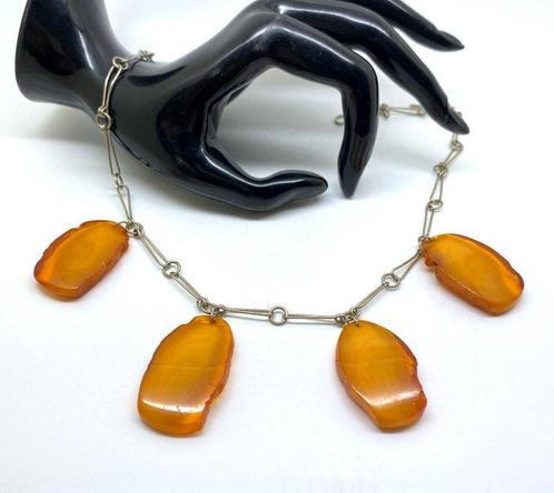 Collier ancien en pierre dambre de la Baltique - Ambre -, Verzamelen, Mineralen en Fossielen