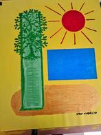 Enzo SAN MARCO (XX) - Tropical Golden Beach, Antiek en Kunst, Kunst | Schilderijen | Modern
