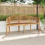 vidaXL Bankje banaanvormig 180 cm massief teakhout, Tuin en Terras, Verzenden, Nieuw