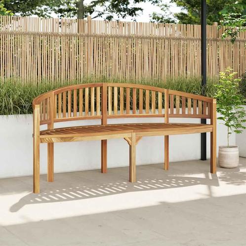 vidaXL Bankje banaanvormig 180 cm massief teakhout, Tuin en Terras, Tuinsets en Loungesets, Nieuw, Verzenden