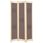 vidaXL Kamerscherm met 3 panelen 120x170x4 cm stof bruin, Huis en Inrichting, Woonaccessoires | Overige, Verzenden, Nieuw