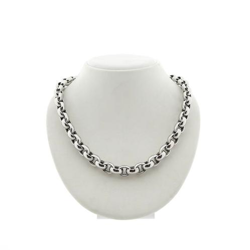 Witgouden jasseron collier | 46 cm (witgouden ketting), Handtassen en Accessoires, Kettingen, Overige kleuren, Gebruikt, Goud