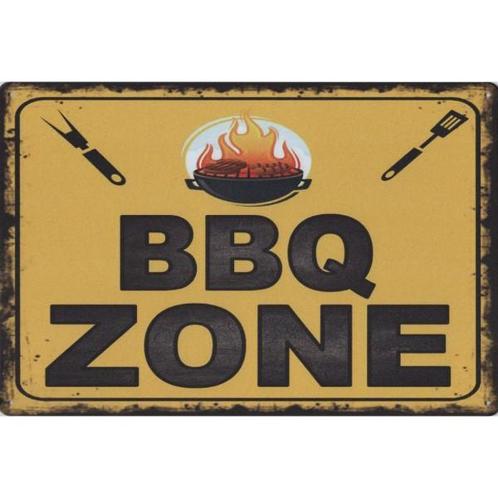Wandbord -  BBQ Zone / Barbecue Zone, Huis en Inrichting, Woonaccessoires | Wanddecoraties, Nieuw