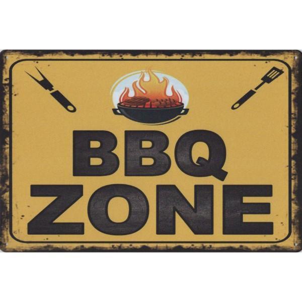 Wandbord -  BBQ Zone / Barbecue Zone, Huis en Inrichting, Woonaccessoires | Wanddecoraties, Nieuw