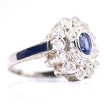 Zonder Minimumprijs - Ring Platina - 7.00ct. tw. Saffier -, Handtassen en Accessoires, Ringen, Nieuw