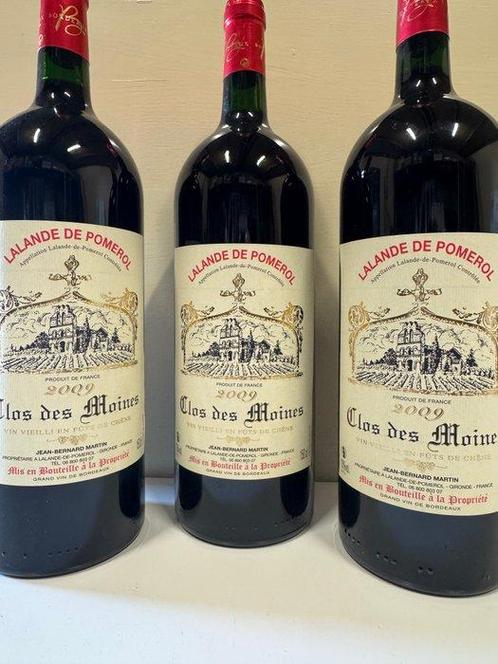 2009 Clos des moines - Lalande-de-Pomerol - 3 Magnums (1,5, Verzamelen, Wijnen