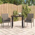 vidaXL Mobilier à dîner de jardin 3pcs avec coussins noir et