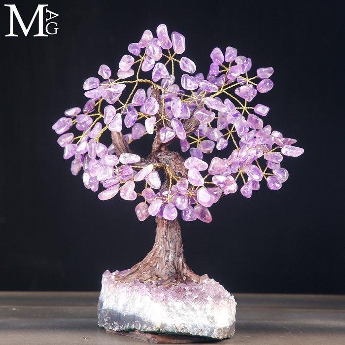 Amethist edelsteen Levensboom op natuurlijke amethist, Verzamelen, Mineralen en Fossielen