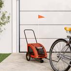 vidaXL Hondenfietstrailer oxford stof en ijzer oranje en, Dieren en Toebehoren, Verzenden, Nieuw