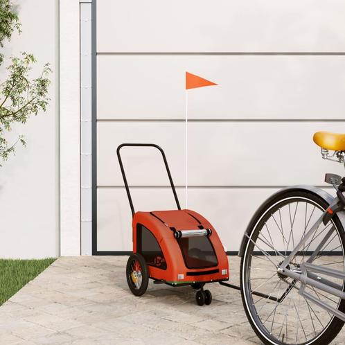 vidaXL Hondenfietstrailer oxford stof en ijzer oranje en, Dieren en Toebehoren, Overige Dieren-accessoires, Nieuw, Verzenden