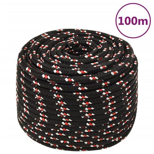 vidaXL Boot touw 12 mm 100 m polypropyleen zwart, Doe-het-zelf en Bouw, IJzerwaren en Bevestigingsmiddelen, Nieuw, Verzenden