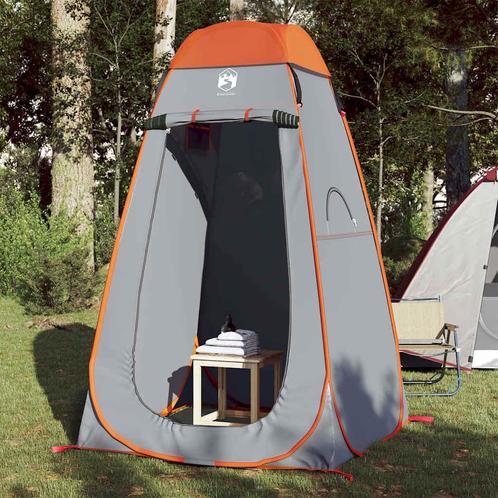 vidaXL Privacytent pop-up waterdich grijs en oranje, Caravans en Kamperen, Tenten, Nieuw, Verzenden
