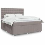 vidaXL Boxspring met matras stof taupe 180x200 cm, Verzenden, Nieuw
