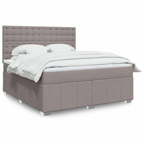 vidaXL Boxspring met matras stof taupe 180x200 cm, Huis en Inrichting, Slaapkamer | Bedden, Nieuw, Verzenden