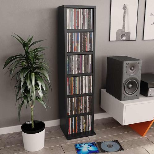 vidaXL Cd-kast 21x20x88 cm bewerkt hout zwart, Huis en Inrichting, Woonaccessoires | Cd- en Dvd-rekken, Nieuw, Verzenden
