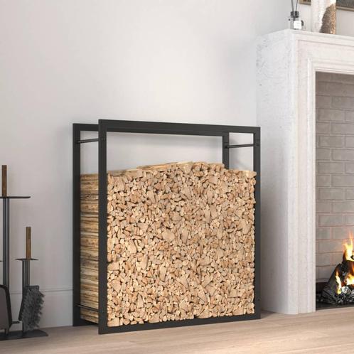 vidaXL Haardhoutrek 80x28x86 cm staal matzwart, Tuin en Terras, Brandhout, Verzenden