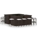 vidaXL 16-delige Tuinbarset met kussens poly rattan bruin, Tuin en Terras, Verzenden, Nieuw
