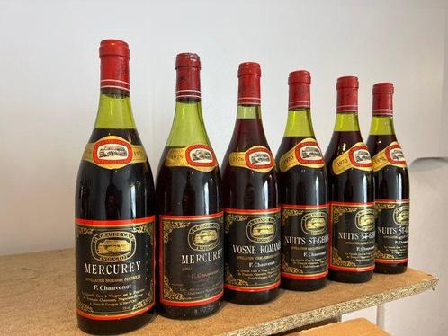 1970 Maison François Chauvenet x 3 Nuits Saint Georges, 1976, Verzamelen, Wijnen