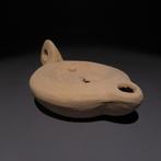 Oud-Romeins Terracotta Olielamp met Meleager op jacht naar, Verzamelen