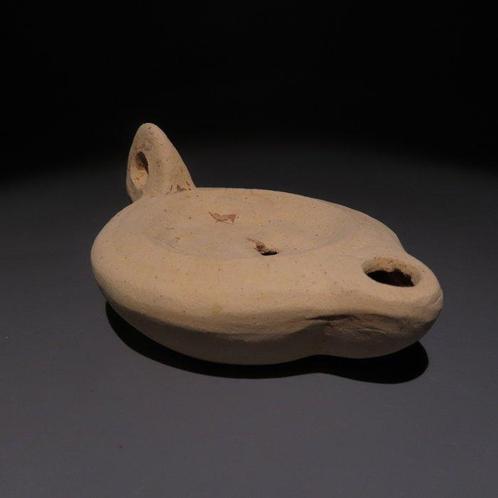 Oud-Romeins Terracotta Olielamp met Meleager op jacht naar, Verzamelen, Mineralen en Fossielen
