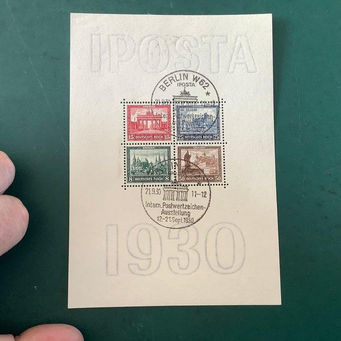 Duitse Rijk 1930 - IPOSTA blok met stempel van de laatste, Postzegels en Munten, Postzegels | Europa | Duitsland
