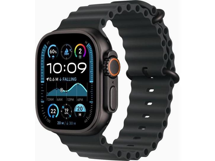 Apple Watch Ultra 2 - GPS + Cellular - 49mm Titanium - Zwart, Handtassen en Accessoires, Smartwatches, Zo goed als nieuw, Verzenden