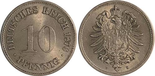 Duitsland 10 Pfennig 1876 H praegefrisch/ f stgl J 004, Postzegels en Munten, Munten | Europa | Niet-Euromunten, België, Verzenden