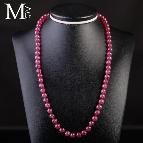 Collier en bijoux fins avec rubis rouges vifs de 2,15 carats, Verzamelen, Mineralen en Fossielen