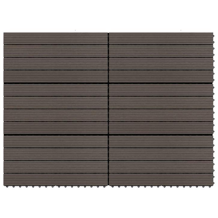 vidaXL Terrastegels 6 st 60x30 cm 1,08 m² HKC donkerbruin, Doe-het-zelf en Bouw, Vloerdelen en Plavuizen, Nieuw, Verzenden