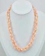 Corail - Argent, Plaqué or - Collier - Corallo Rosa incisé, Antiquités & Art