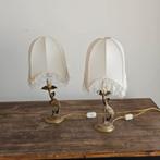 Nachtlampje (2) - voluut - Messing, Textiel - abat-jour, Antiek en Kunst